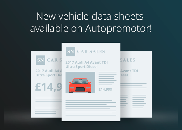 New vehicle data sheets available on Autopromotor