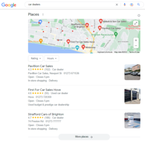 car dealers local seo search